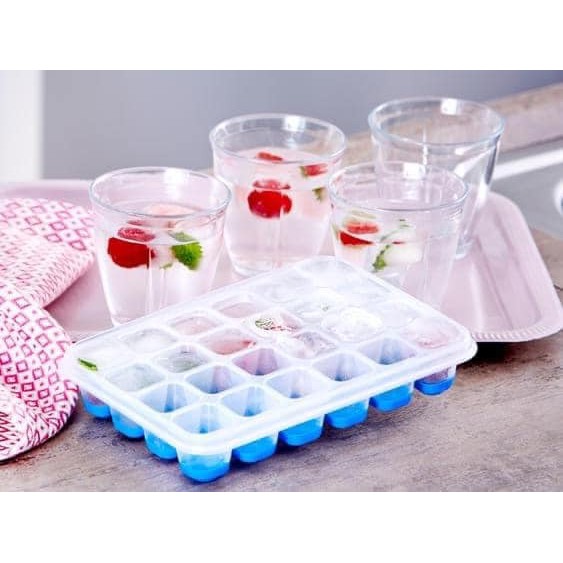 KHAY LÀM ĐÁ SILICON CAO CẤP CÓ NẮP EMSA - MADE IN GEMANY