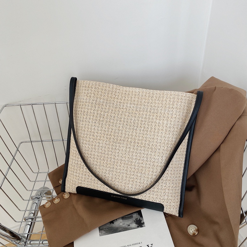 Túi Xách Đan Cói Cỡ Lớn Thiết Kế Đơn Giản Thời Trang Cho Nữ