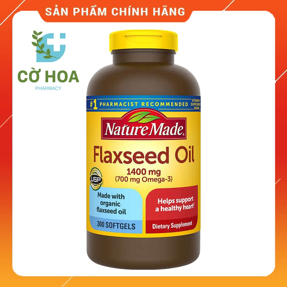 Viên uống dầu hạt lanh Nature Made Flaxseed Oil 1400 mg - Hộp 300 viên