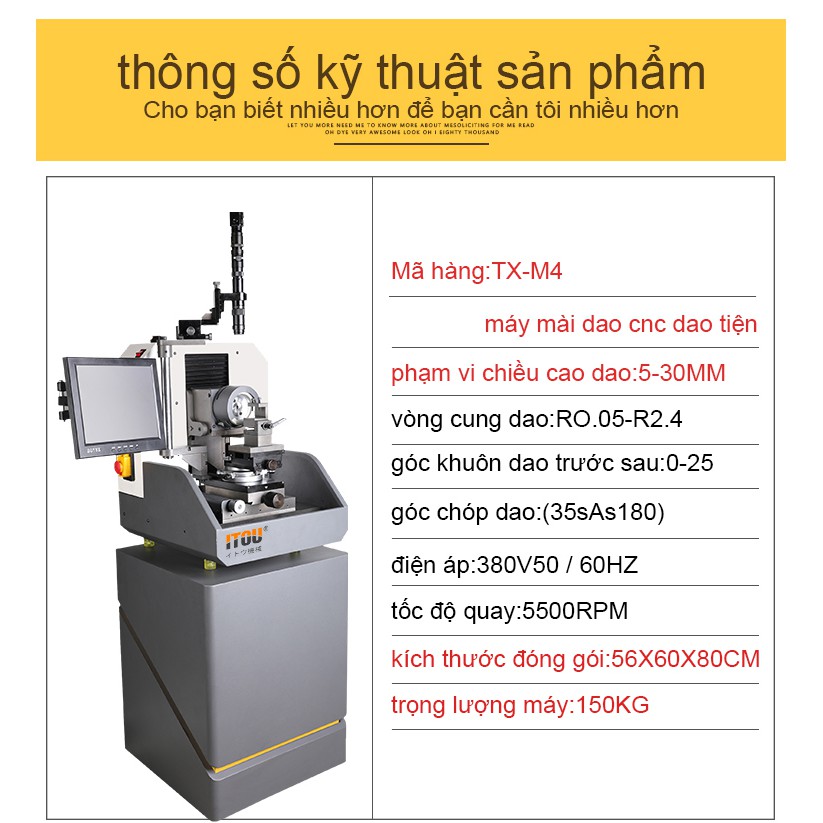 MÁY MÀI LƯỠI DAO MÁY TIỆN CNC ITOU M4