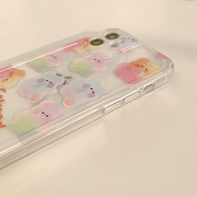 ốp iphone 11 Ốp điện thoại TPU trong suốt họa tiết gấu màu nước cho iPhone 11 Pro Max X Xr Xs Max 7 8 Plus Se 2020 12 pro max 12 mini 13 pro max 13 mini