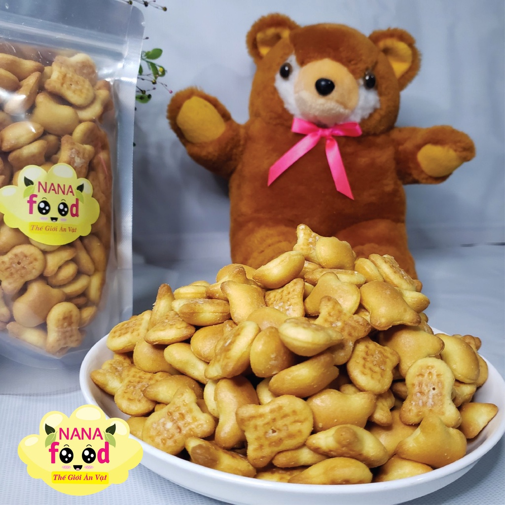 Bánh gấu, bánh gấu nhân kem sữa 250gr - 500gr NANAFOOD, đồ ăn vặt vừa rẻ vừa ngon