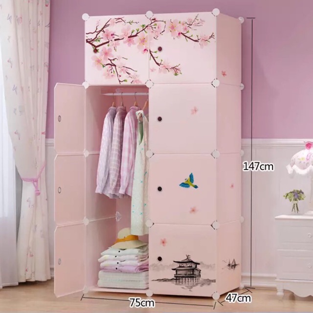 [TẶNG 1 MÓC SƯỜN ]- TỦ NHỰA GHÉP 8 Ô SÂU 47cm. Tặng 1 treo đồ. Mẫu bán chạy nhất năm. /.