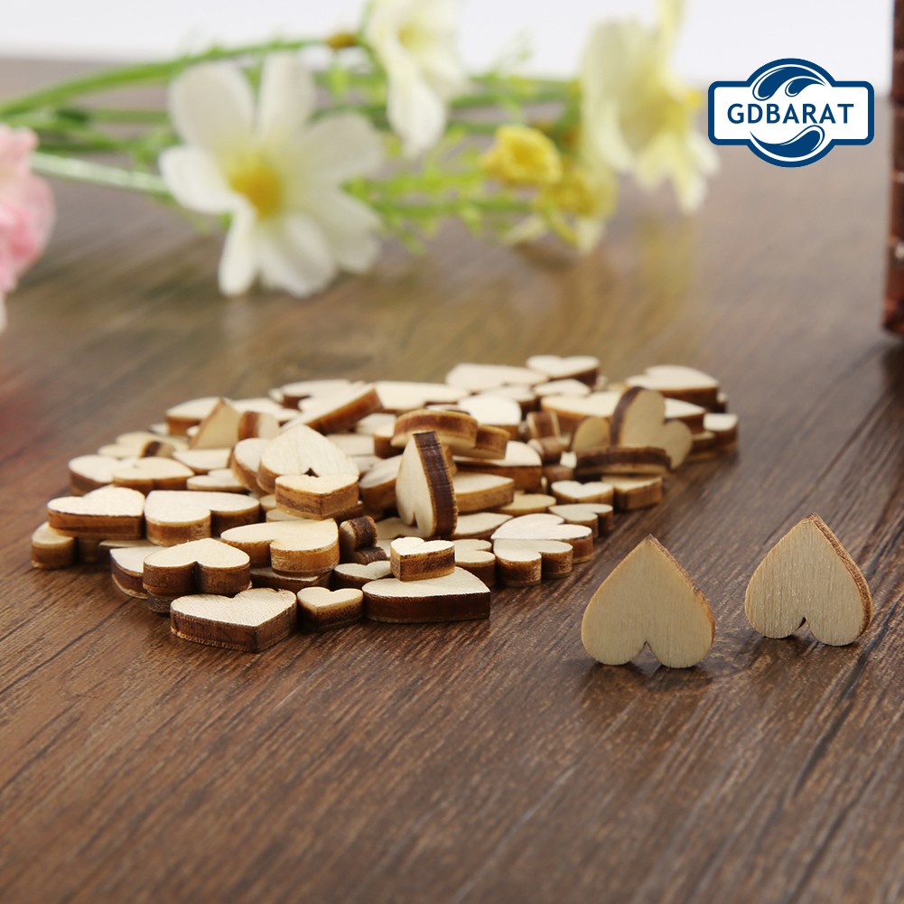 Set 100 Nút Gỗ Hình Trái Tim Nhiều Màu Sắc Dùng Để Trang Trí Diy Tiện Dụng