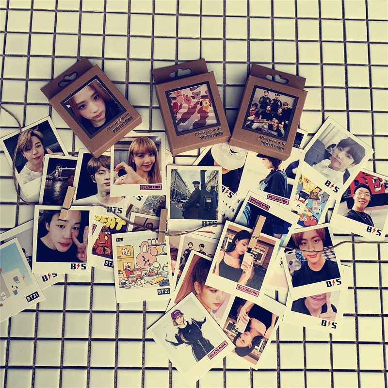 Lomo BTS BTS chibi Blackpink bộ ảnh hộp 30 ảnh thẻ hình nhóm nhạc idol Hàn quốc
