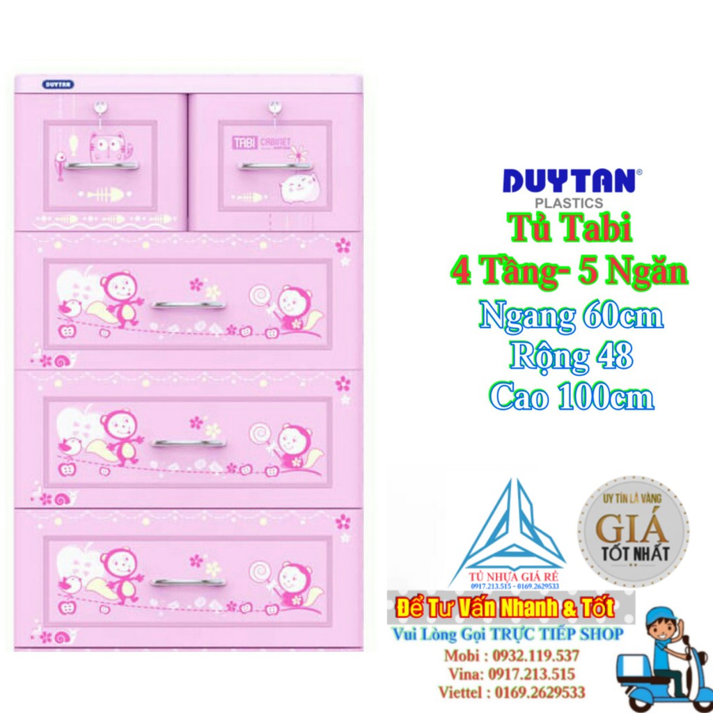 Tủ nhựa duy tân TABI 4 Tầng-5 Ngăn LÁ