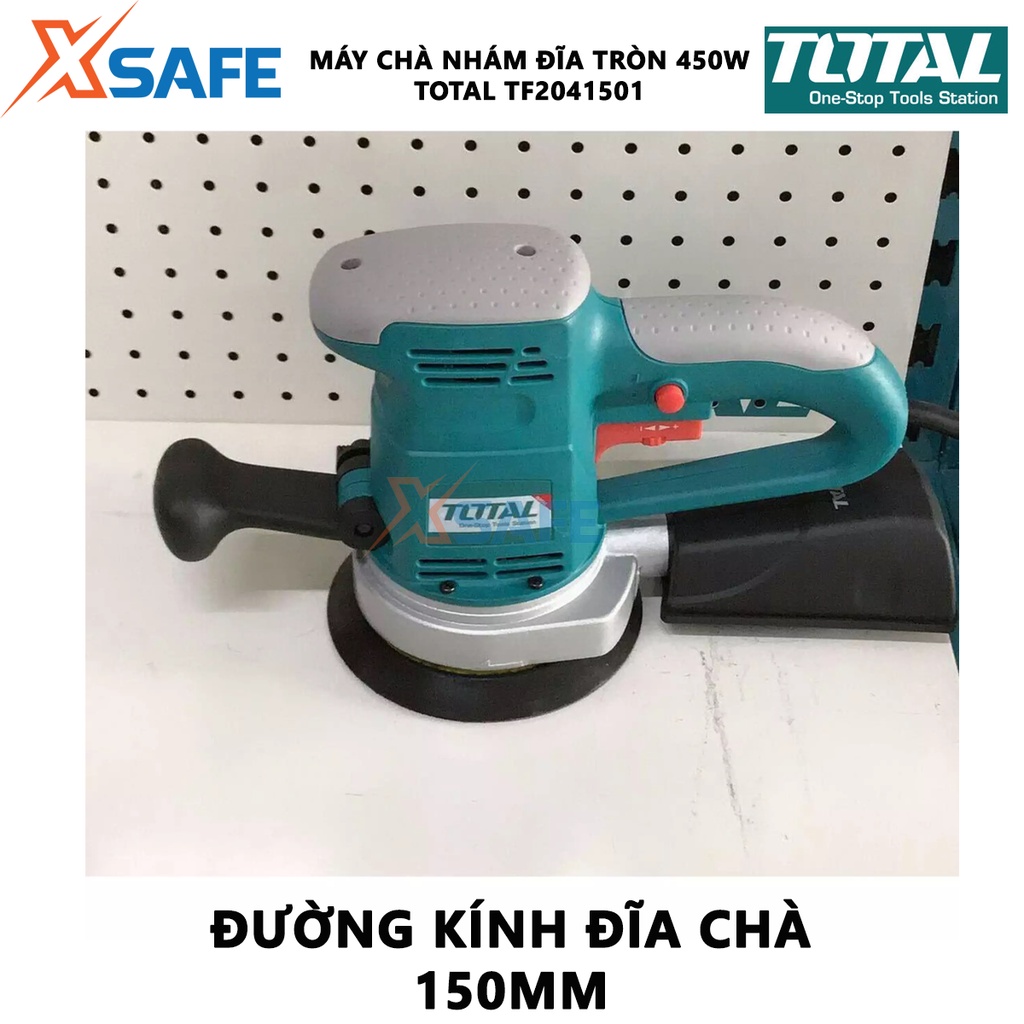 Máy chà nhám đĩa tròn Total TF2041501 Dụng cụ chà nhám cầm tay Công suất 450W Tốc độ không tải 4000-13000rpm -Chính hãng