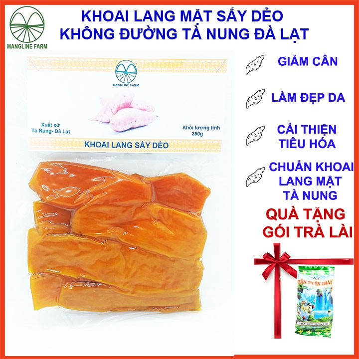 Khoai lang sấy dẻo không đường Mangline Farm Đà Lạt 250g đồ ăn vặt giảm cân hiệu quả thơm ngon đặc sản Đà Lạt | WebRaoVat - webraovat.net.vn