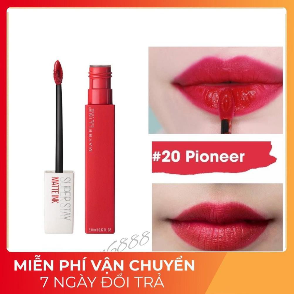 (Màu 20 pioneer ) Son Kem Lì 16h Lâu Trôi Maybelline New York Super Stay Matte Ink City Edition Lipstick 5ml new ྇
