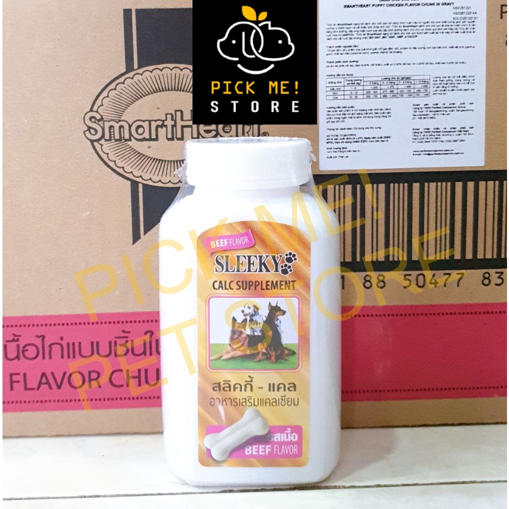 [Hộp 140 viên] Canxi Sleeky Thái Lan Cho Chó Mèo