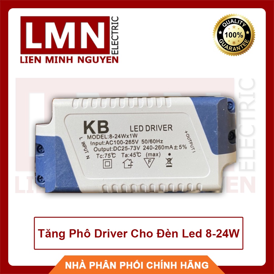 Tăng Phô Driver Cho Đèn Led 8-24W, Hàng Chất Lượng - BH 12 Tháng
