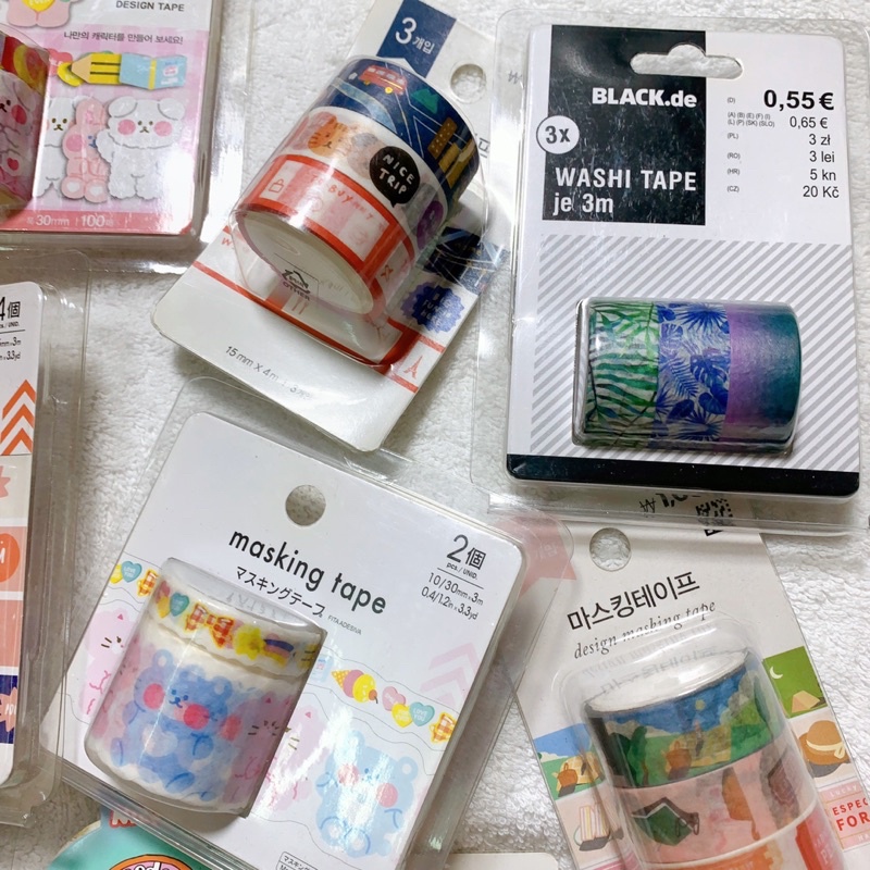 Băng keo washi tape sản xuất dư tồn kho Daiso và các thương hiệu riêng