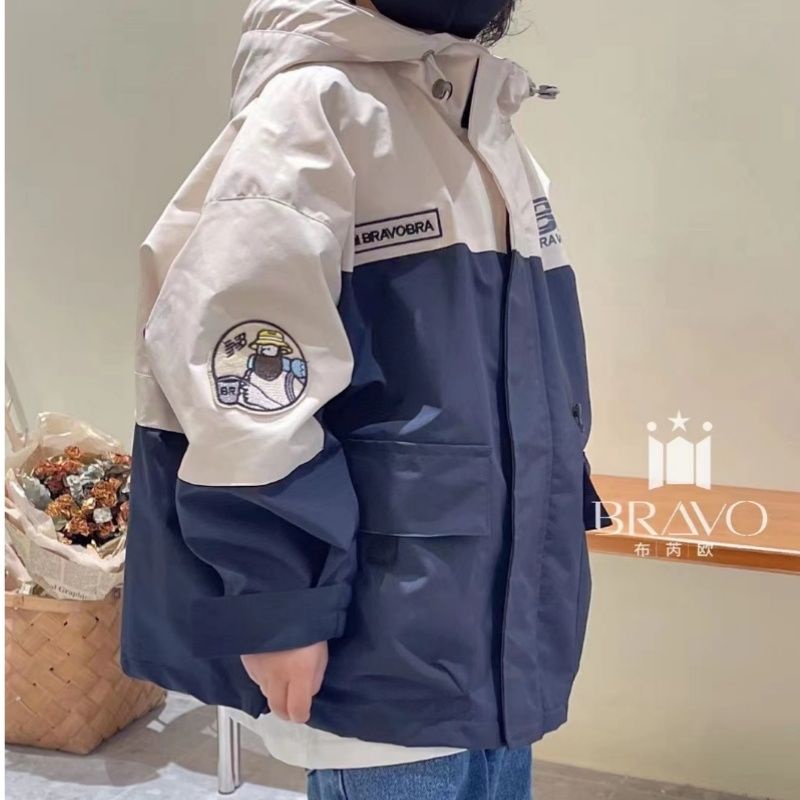 [Babycat] Hàng Có Sẵn Áo Khoác Khóa Dán Dáng Rộng Có Mũ Trùm Phối Khóa Dán Phong Cách Nhật Bản Hàn Quốc Thời Trang Mùa Thu 2022 Mới