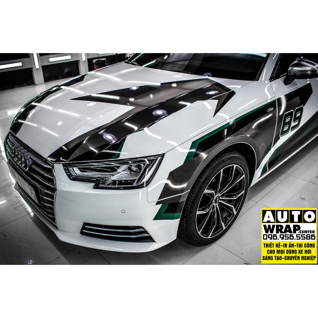 Tem họa tiết xe Audi A4 Quattro - Tem họa tiết ô tô, tem dán sườn xe thể thao