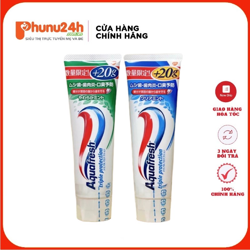 Kem đánh răng Aquafresh Nhật Bản tuyp 140+20g