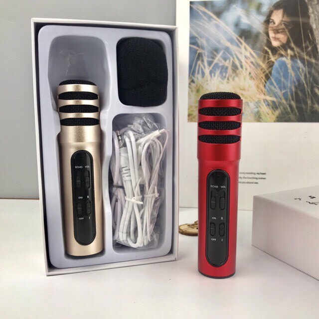 [SALE KỊCH SÀN] Micro C7 hát karaoke, thu âm, hát livetream tiktok, bán hàng - hàng chuẩn, kết nối đơn giản, nhỏ gọn