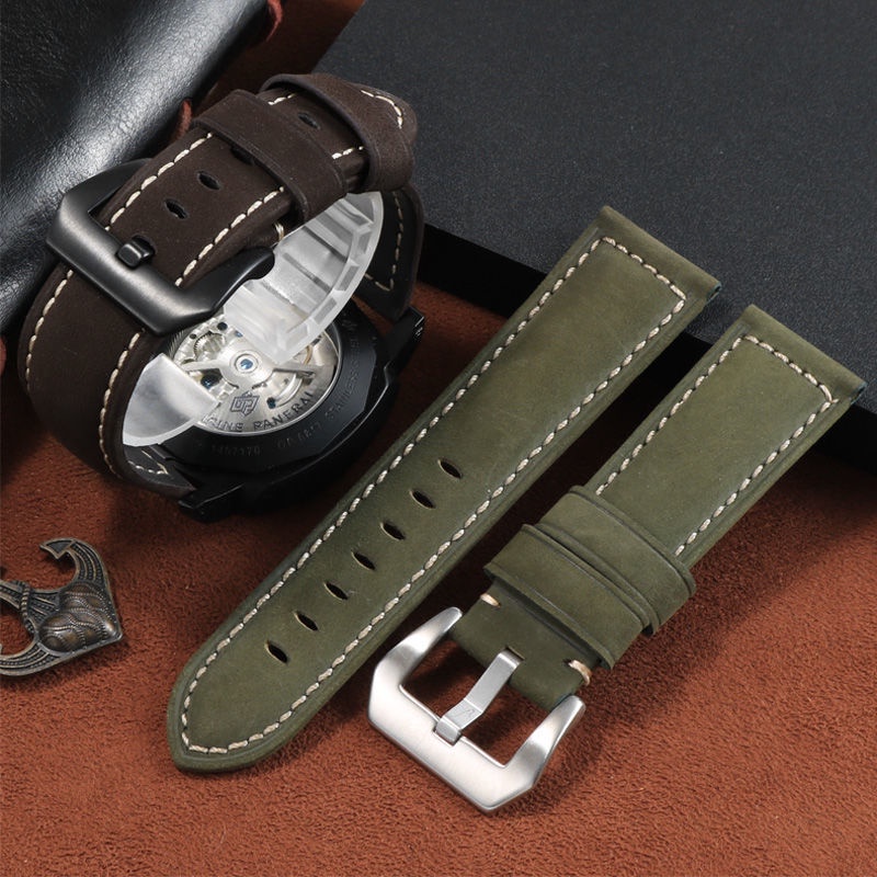 Dây Đeo Bằng Da Thật Màu Trơn Cho Đồng Hồ Panerai PAM111 441 20mm 22mm 24mm 26mm