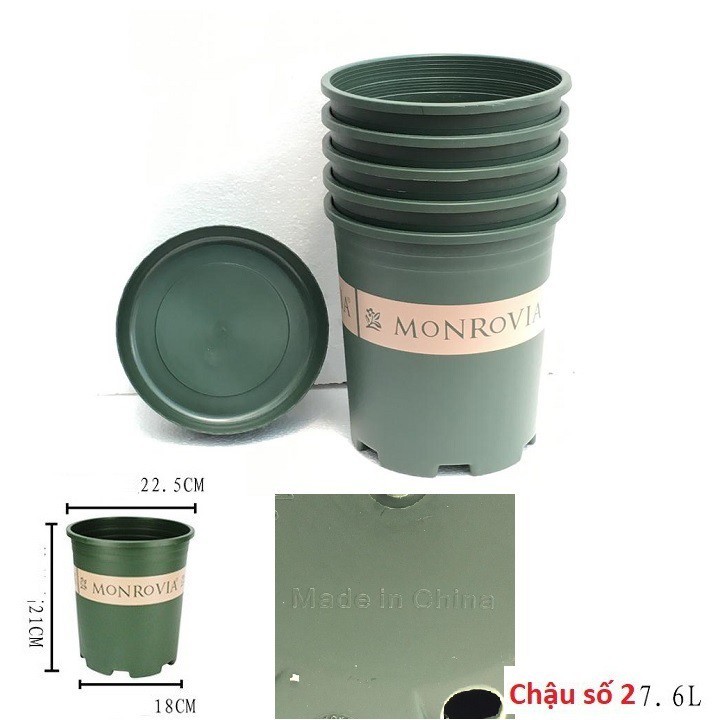 Chậu nhựa trồng cây cao cấp MONROVIA cỡ số 7 dung tích  7Gallon (38x40cm)