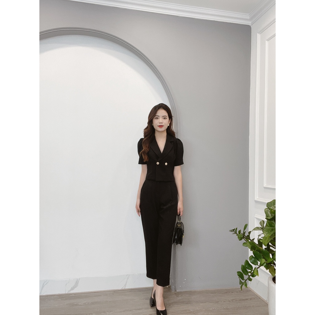 Sét Áo Vest Cộc Tay 2 Khuy Và Quần Baggy Min House