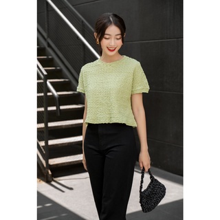 OLV - Áo Textured Tee in Green