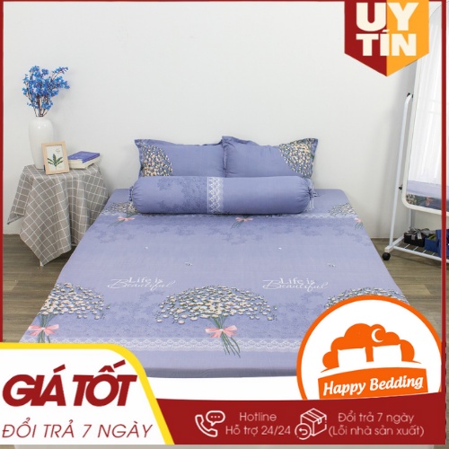 Ga Trải Giường Cotton Poly Nhiều Họa Tiết Mềm Mại Thoáng Mát M2, M4, M6, M8, 2M2  Đủ Kích Thước. Bo Chun Miễn Phí Happy
