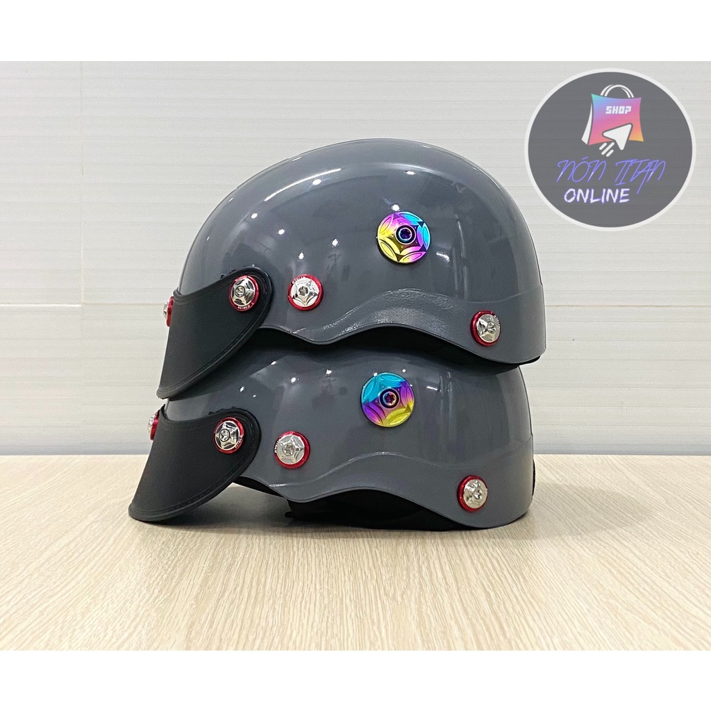 [TẶNG TEM BIKER] Nón Bảo Hiểm Trơn - Sơn Nhiều Màu - Phủ NaNo - Gắn full 8 ốc Salaya + Gù Titan Gr5 Siêu Ngầu