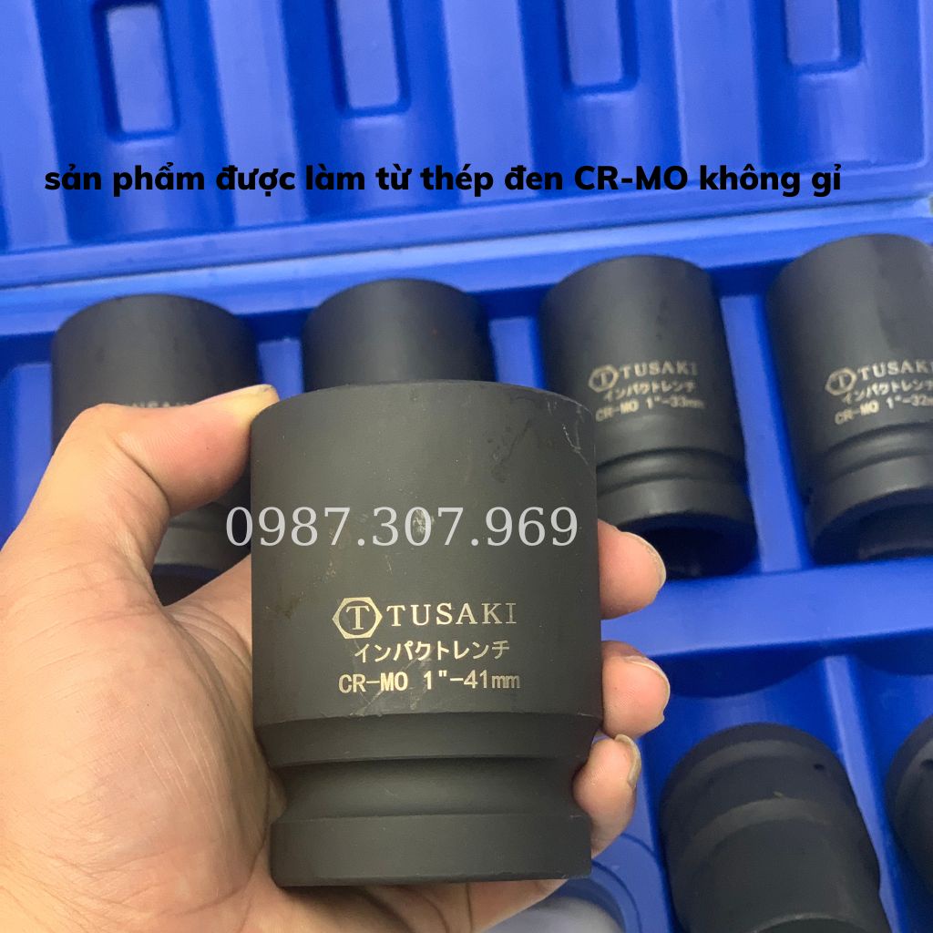 Bộ dụng cụ sửa chữa ô tô, xe máy-bộ khẩu tuýp lục giác 10 món TUSAKI dài 80mm.