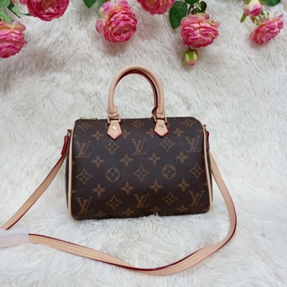 💝hcm💖túi xách lv trống 20 hoa nâu monogram canvas crossbody speedy bag pre-owned pass