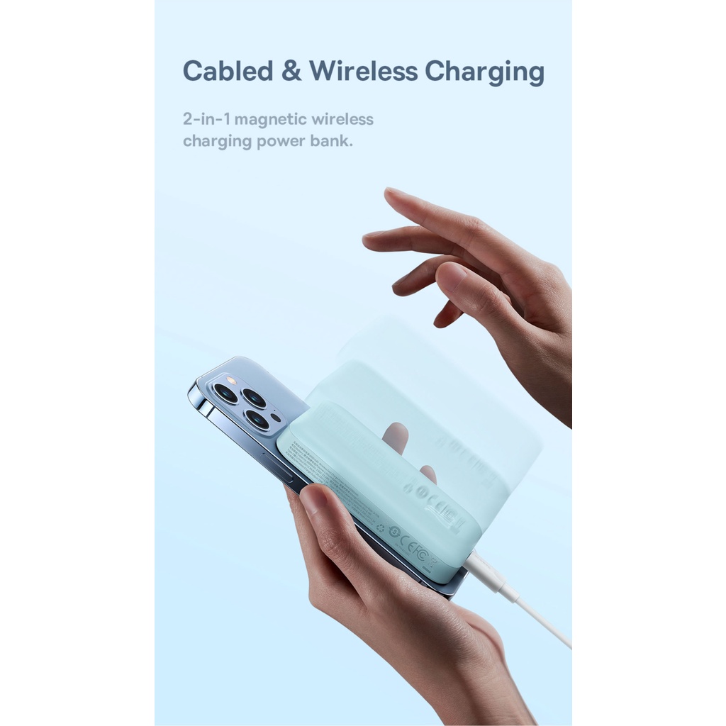 Sạc Dự Phòng Không Dây PD 20W/30W Baseus PPCXW06 6000mAh / 10000mAh,Sạc không dây từ tính Max 15W