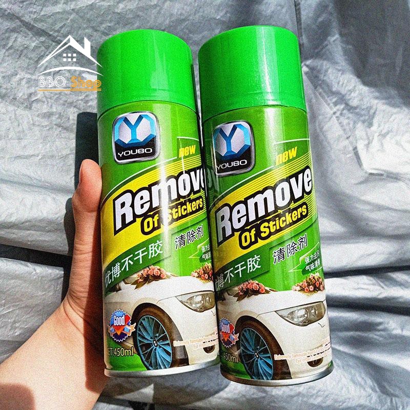 Chai Xịt Tẩy Keo Remove Of Stickers 450ml, tẩy vết băng dính, nhựa đường bám trên ô tô