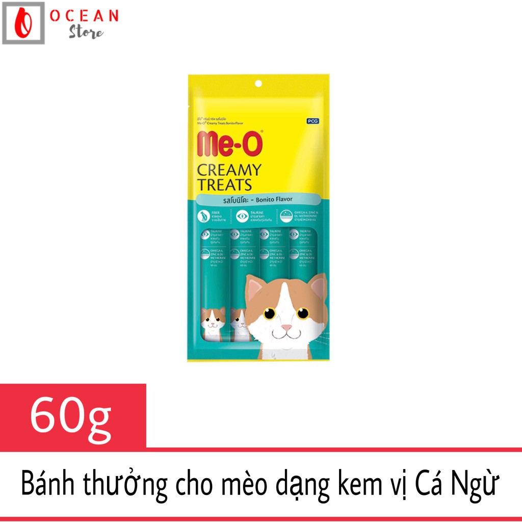 Bánh thưởng cho mèo Me-o dạng thanh hương vị CÁ NGỪ - Gói 60g (4 thanh)