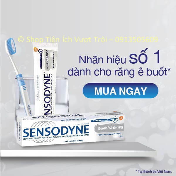 Kem đánh răng Sensodyne Gentle Whitening giúp làm trắng, sạch răng, giảm ê buốt, thơm mát tự nhiên-Tiện Ích Vượt Trội