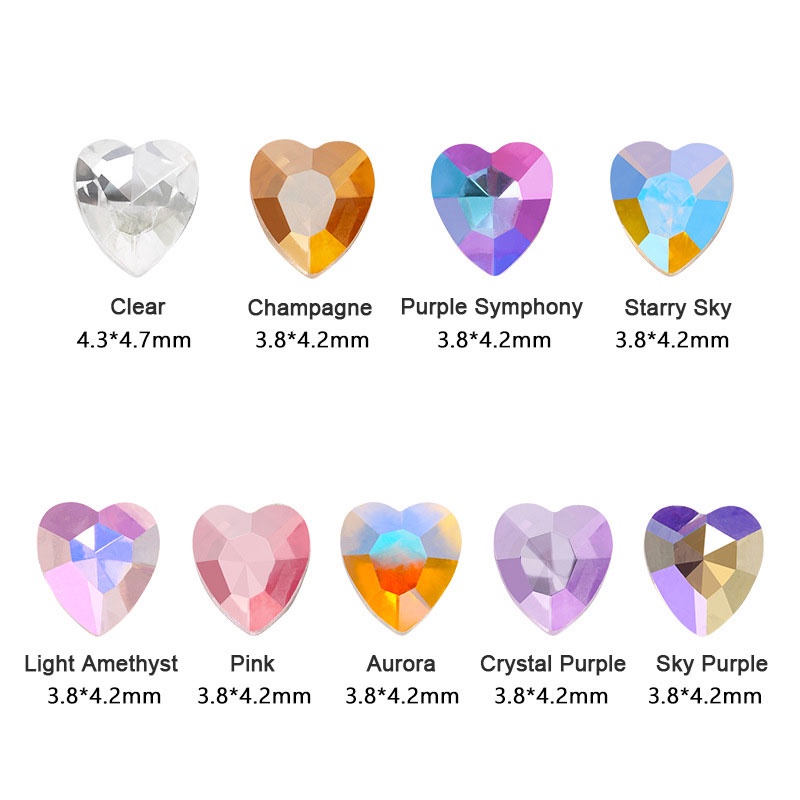 Set 10 Phụ Kiện Trang Trí Móng Tay 3D Trong Suốt Xinh Xắn