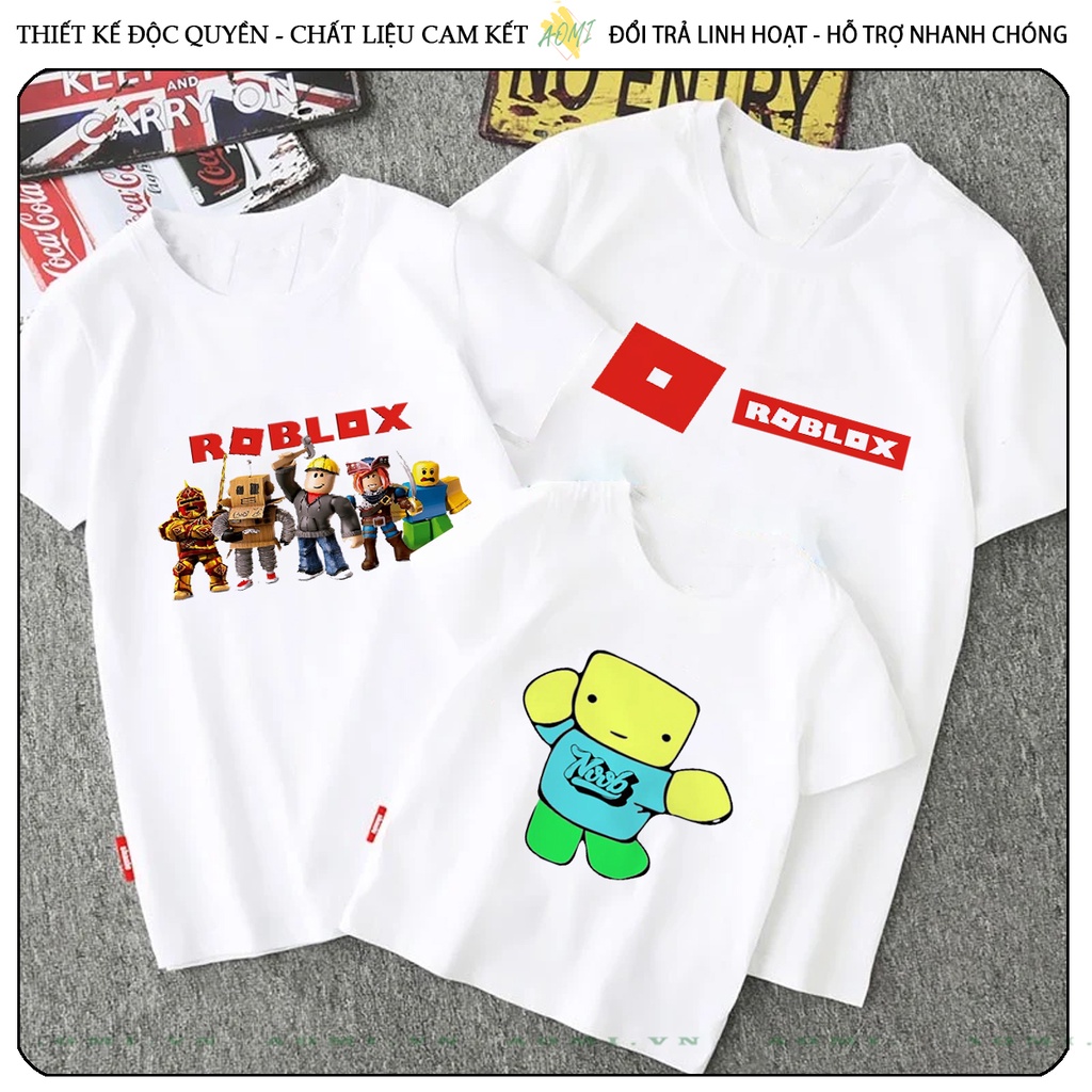 ÁO THUN robloxing game UNISEX PHÔNG TRẮNG TAY NGẮN NAM NỮ GIA ĐÌNH CẶP ĐÔI SIZE TRẺ EM BÉ TRAI GÁI AOMIVN