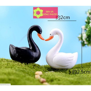 HẠC KIM TUYỀN -THIÊN NGA TRẮNG - Phụ kiện làm tiểu cảnh sen đá, xương rồng, cây phong thuỷ văn phòng đẹp
