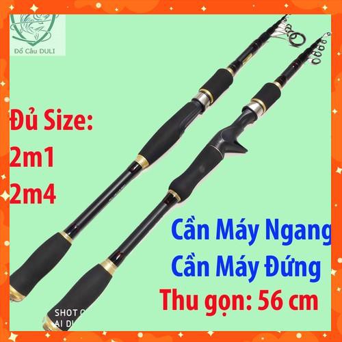 Cần câu Lure Rút gọn Mlong đủ size 2m1 2m4 (thu gọn 56cm) Máy Đứng Máy ngang - docauduli ( rẻ vô địch )