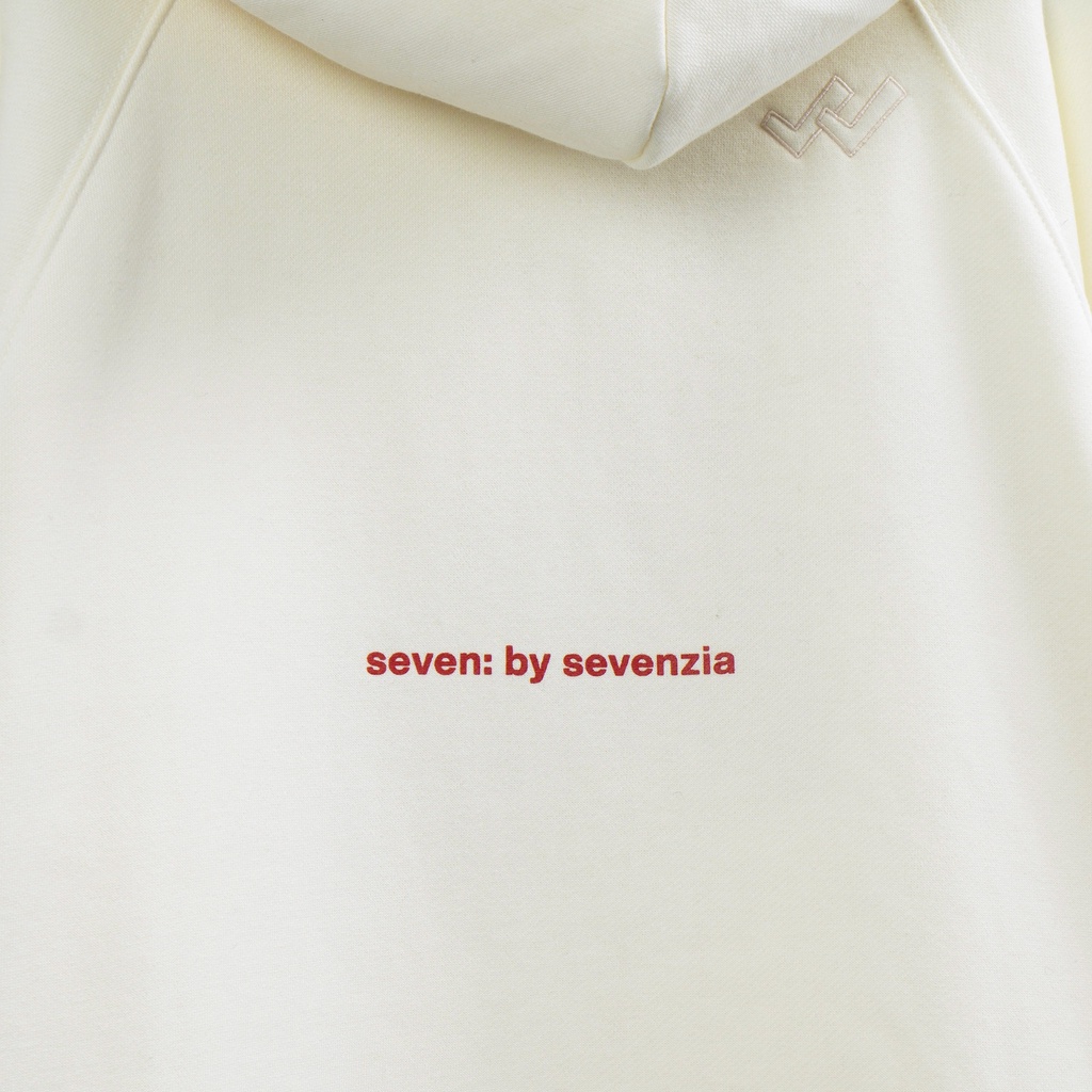Hoodie &quot;Seven&quot; - Ivory White