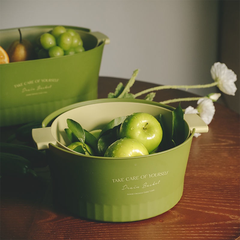 Rổ Rửa Rau Củ Quả Hai Lớp Ráo Nước Tiện Lợi