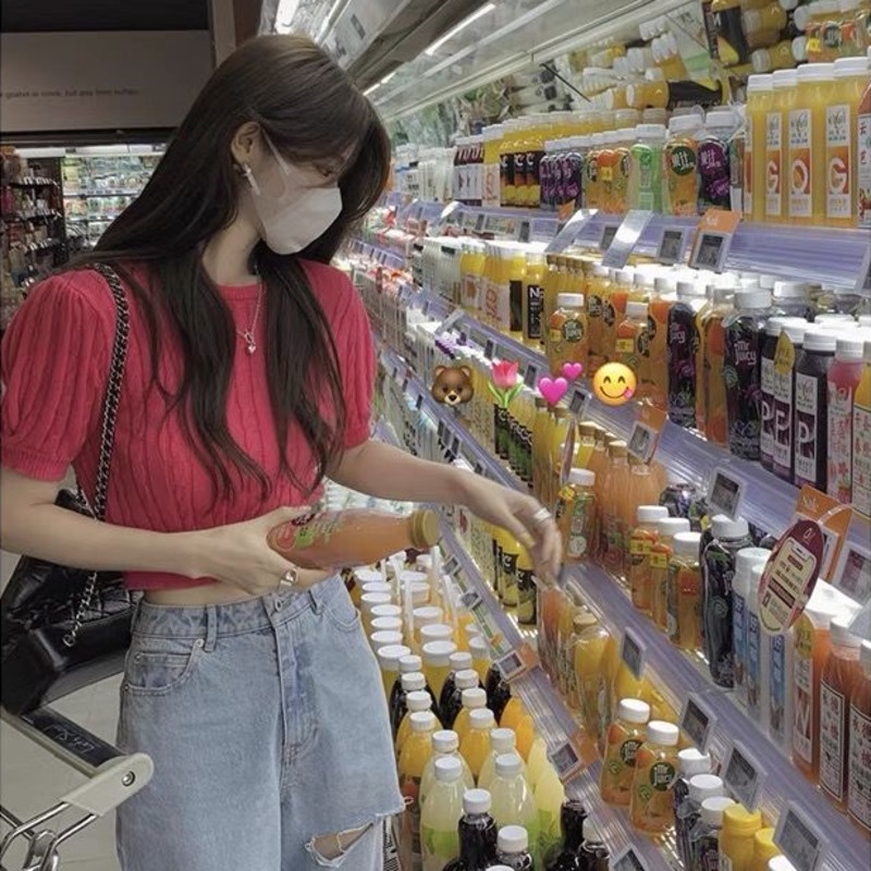 Áo Dệt Kim Tay Ngắn Dáng Ôm Thắt Nơ Thời Trang Mùa Hè Cho Nữ