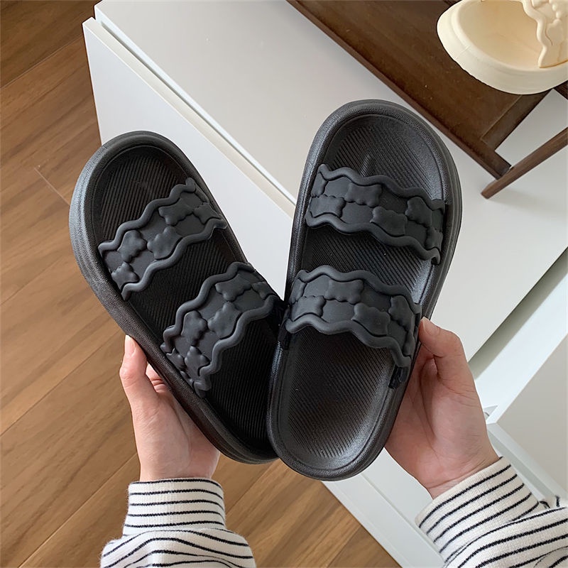 Oeggeo shop Dép Đế Dày Phẳng Hình Gấu Bánh Quy Cho Nữ