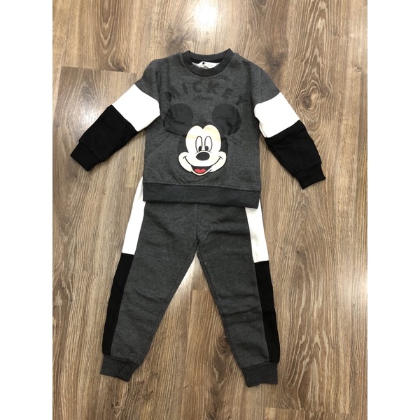 Bộ nỉ bông HM Minnie Hồng chất dày ấm cho bé gái từ 2-6 tuổi