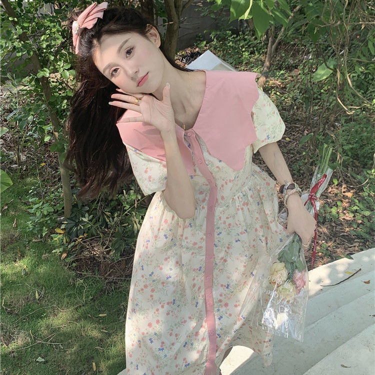 Đầm Hoa Tay Phồng Thời Trang Mùa Hè Hàng Mới 2022