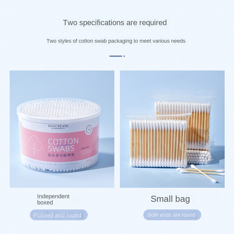 Hộp 100 Tăm Bông Cotton Hai Đầu Mềm Mại Đa Năng Chất Lượng Cao