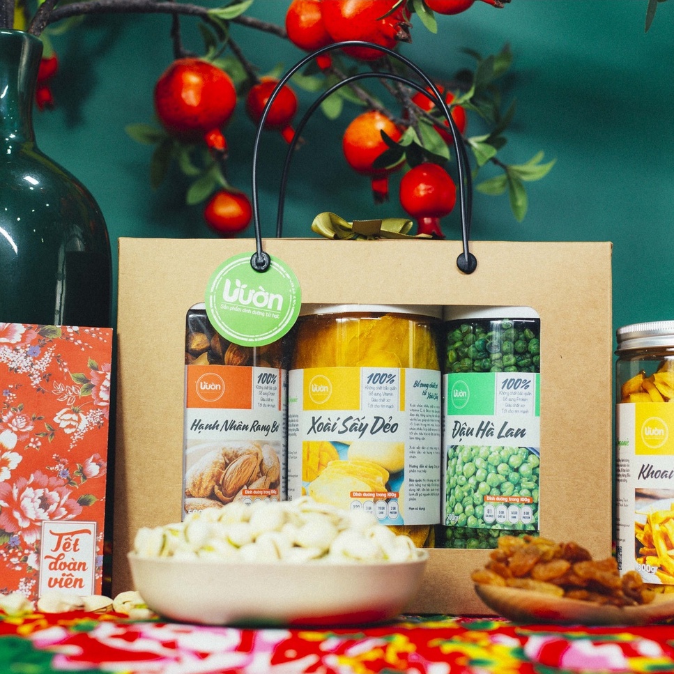 SET QUÀ TẾT AN KHANG - COMBO 3 HŨ QUÀ TẶNG HẠT DINH DƯỠNG, HẠT MIX, TRÁI CÂY SẤY, BÁNH KẸO TẾT, ĐỒ ĂN VẶT VƯỜN ORGANIC | BigBuy360 - bigbuy360.vn