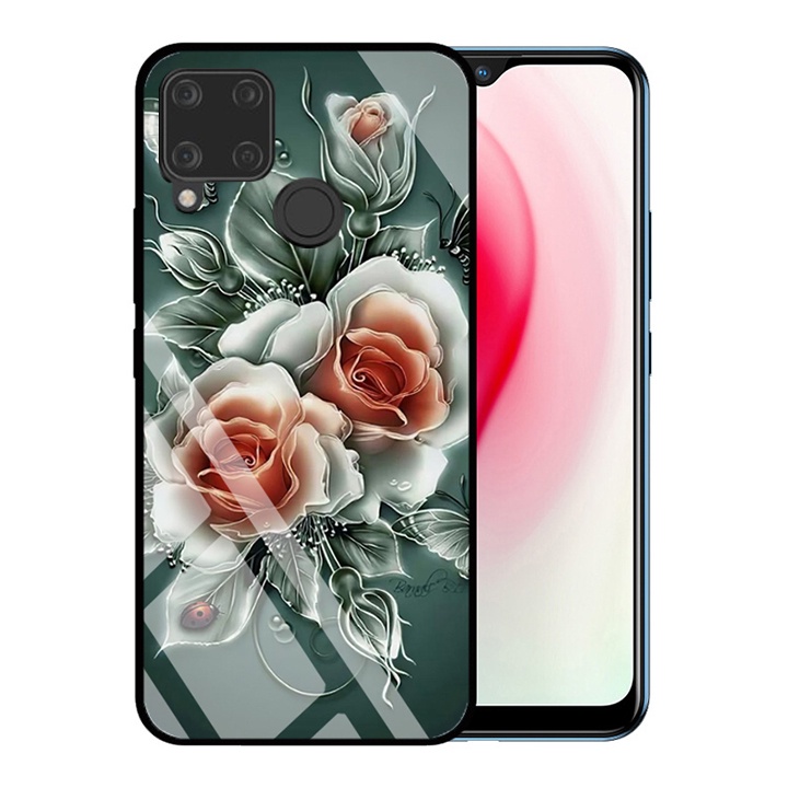 &quot;Ốp lưng Realme C15 &quot; Mặt kính 3D sang trọng_Không Nhòe, Không Phai Hình ( Tim shop )