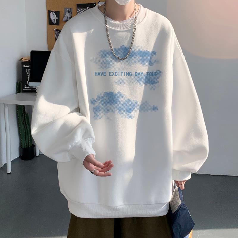 Áo sweater cổ tròn tay dài dáng rộng thời trang xuân thu mới năm 2021