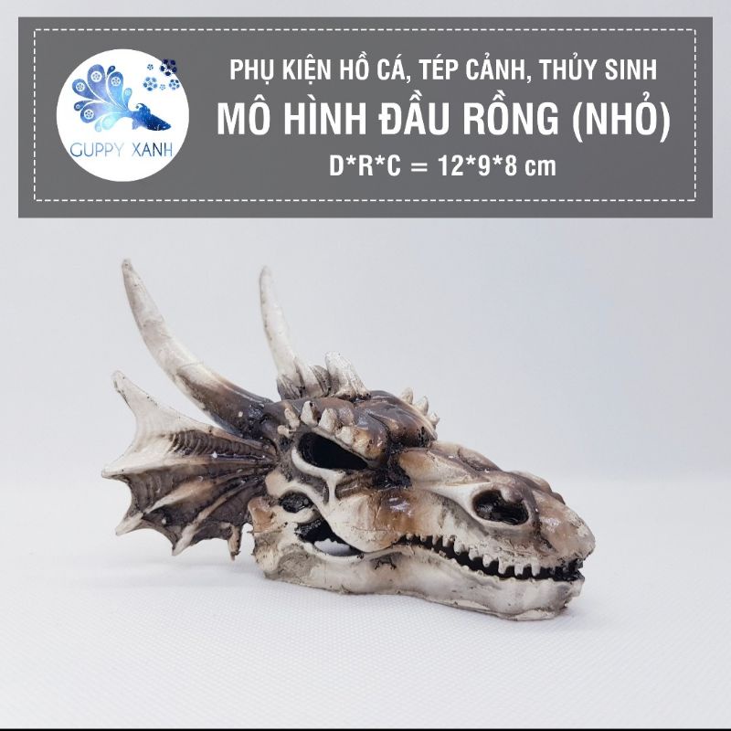 Đồ trang trí đầu lâu rồng trang trí bể cá lóc , hồ thủy sinh