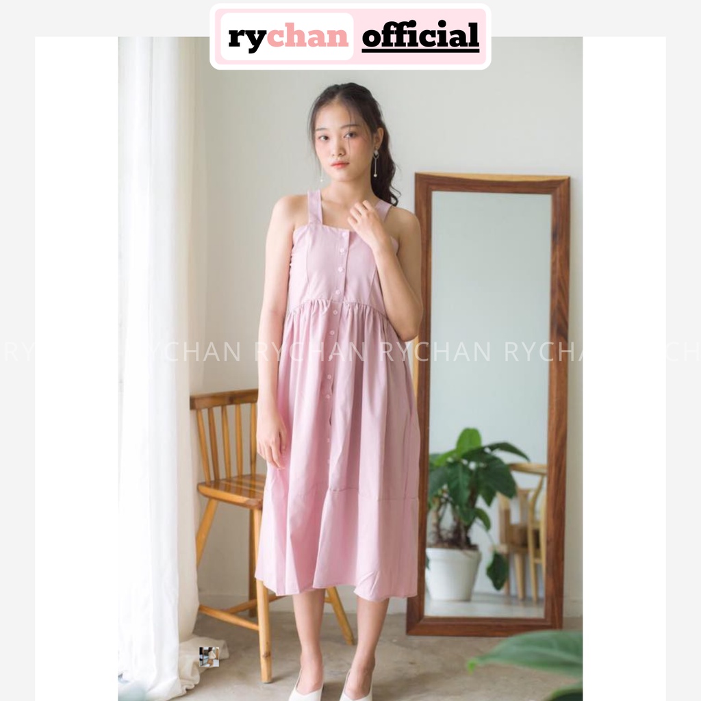 DX401 - Đầm Xòe Hai Dây Đủ Màu Đi Du Lịch Biển