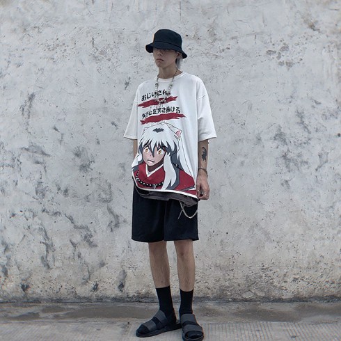 ÁO thun in hình Anime Nhật Bản Lnuyasha  Casual