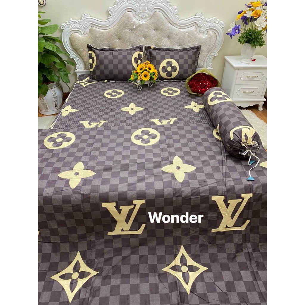 [COMBO RẺ SIÊU CẤP] SET 5 MÓN GA TRẦN BÔNG + CHĂN COTTON LỤA + 2 GỐI CÙNG MÀU BAMBILOO CAO CẤP
